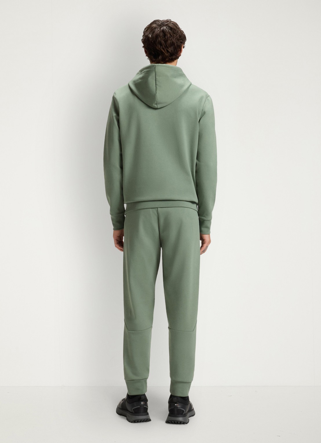 BOSS Tapered fit joggingbroek met steekzakken - achterkant groen
