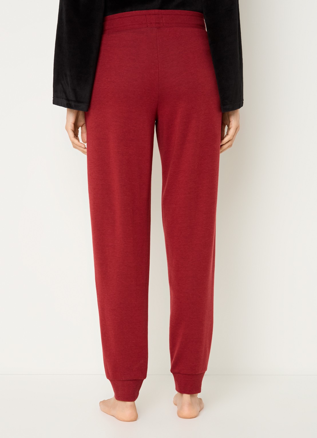 BOSS Tapered fit loungebroek  - achterkant donkerrood