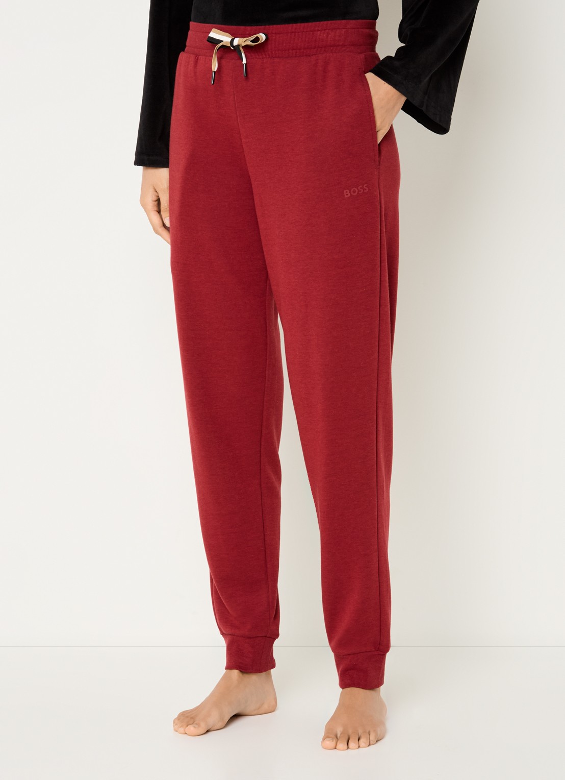 BOSS Tapered fit loungebroek  - detail 4 donkerrood
