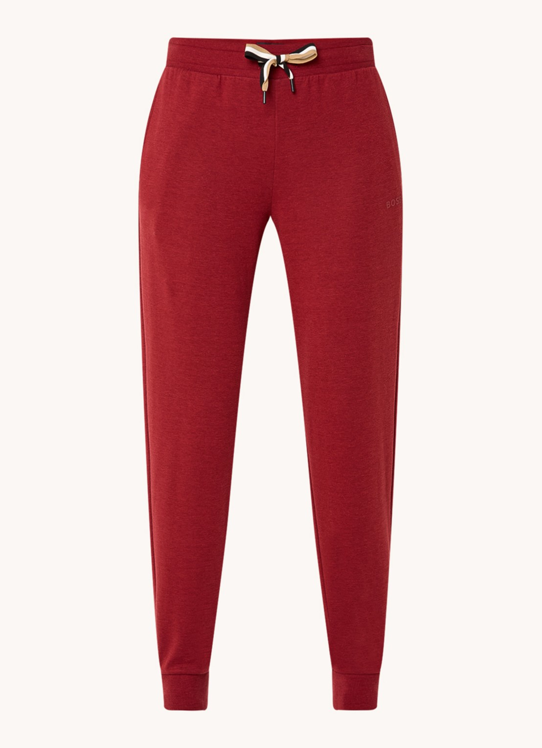 BOSS Tapered fit loungebroek  - voorkant 2 donkerrood