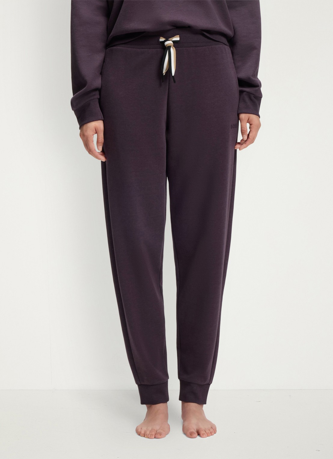 BOSS Tapered fit loungebroek  - detail 4 paars