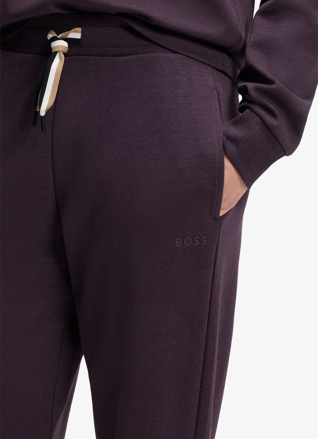 BOSS Tapered fit loungebroek  - detail 5 paars