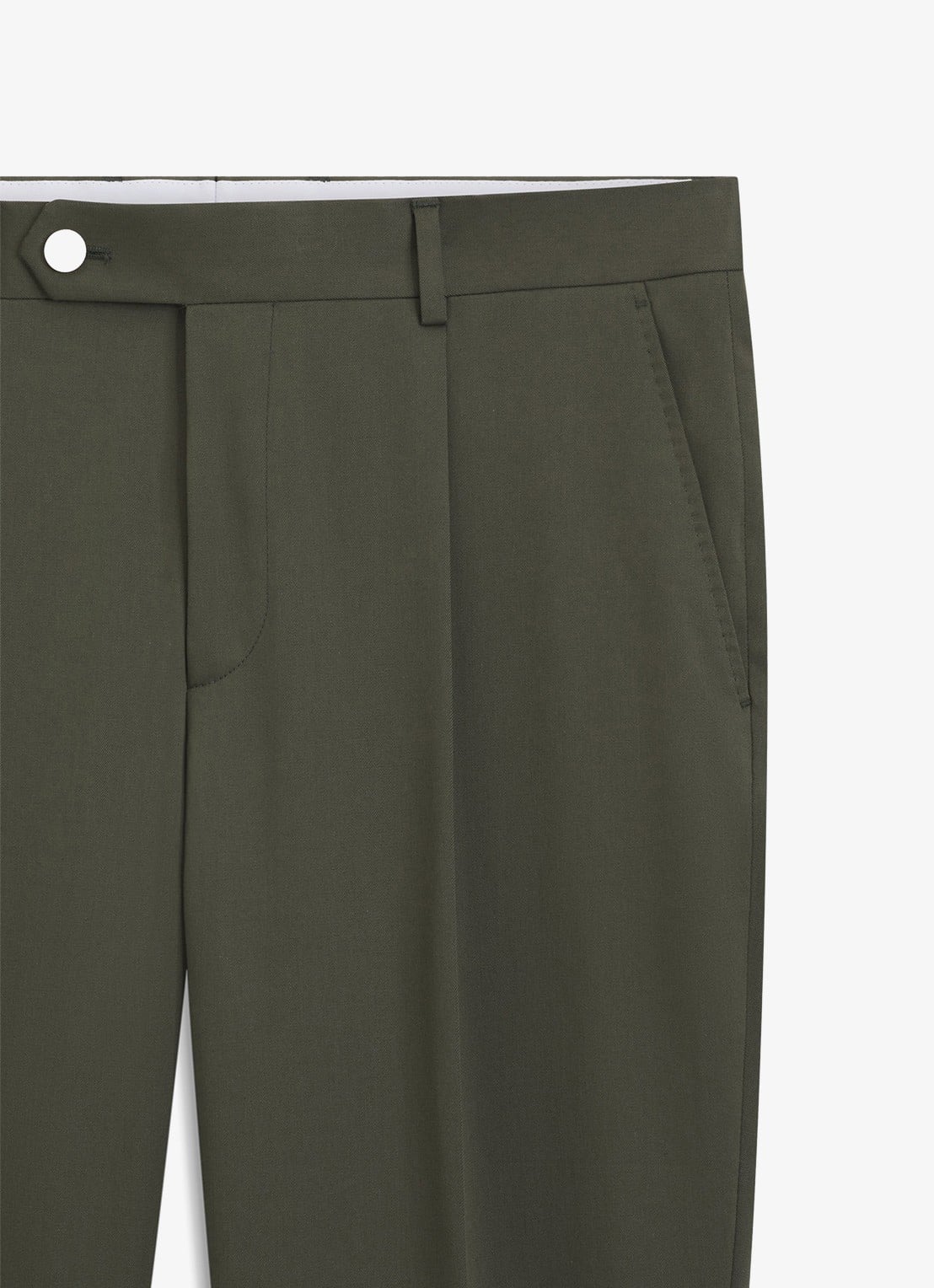 BOSS Tapered fit pantalon in katoenblend - detail 4 legergroen