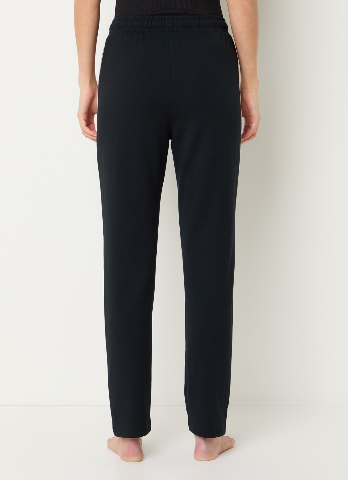 BOSS Tapered-fit trainingsbroek met contrasterende inzetten  - achterkant zwart