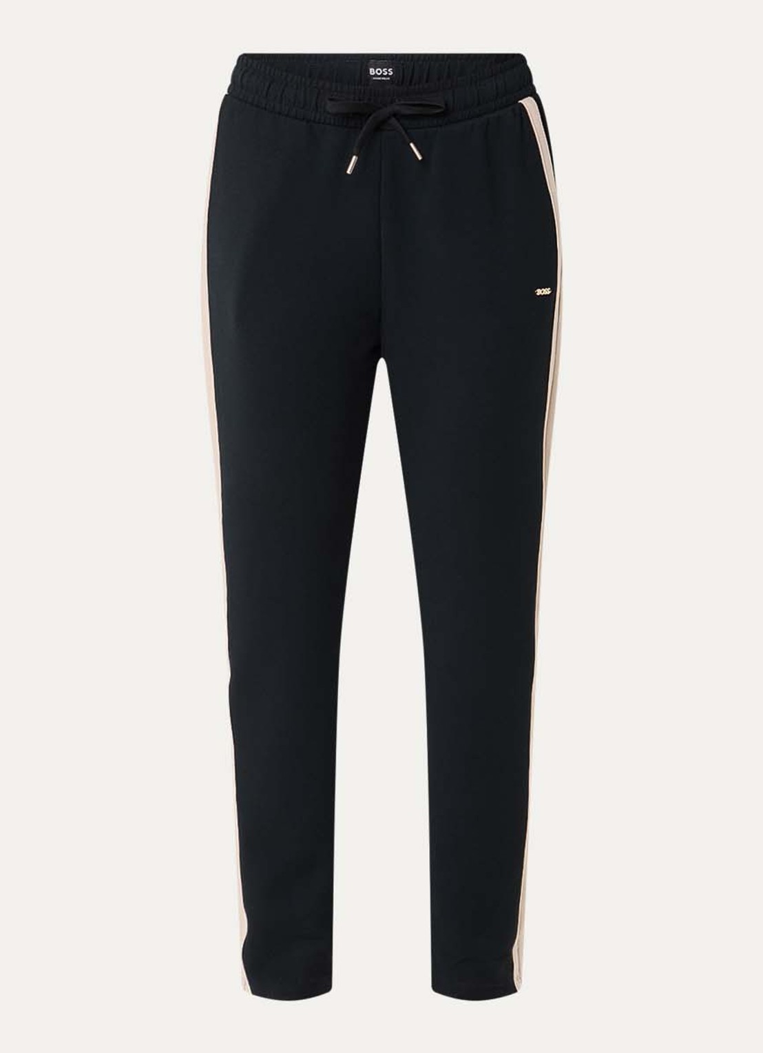 BOSS Tapered-fit trainingsbroek met contrasterende inzetten  - voorkant 3 zwart
