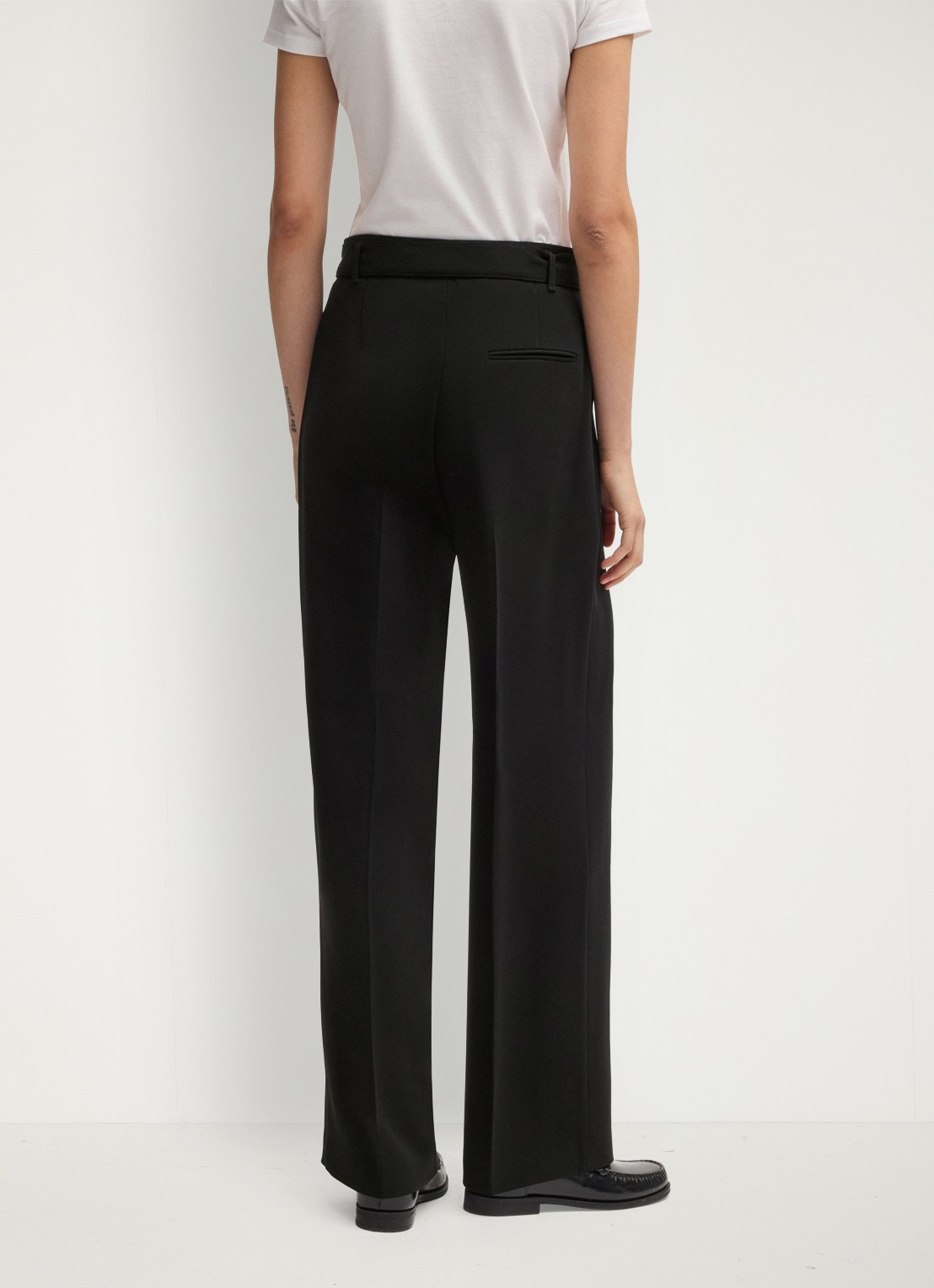 BOSS Tapiana high waist wide fit pantalon  - achterkant 6 zwart
