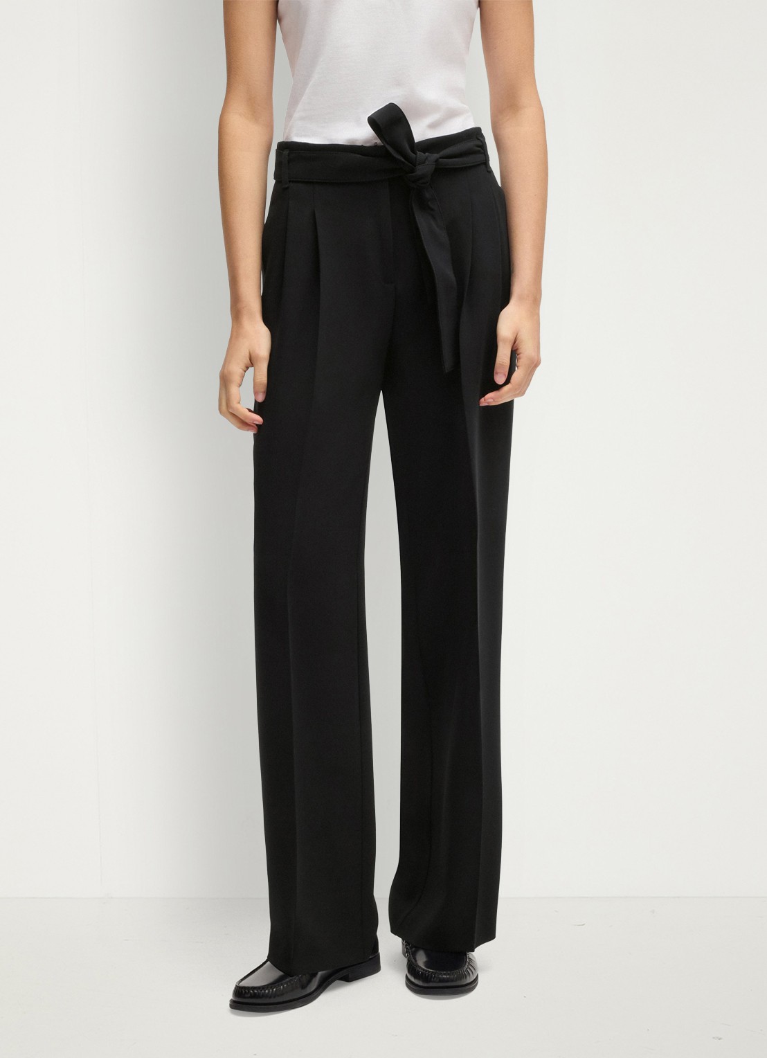 BOSS Tapiana high waist wide fit pantalon  - detail zwart