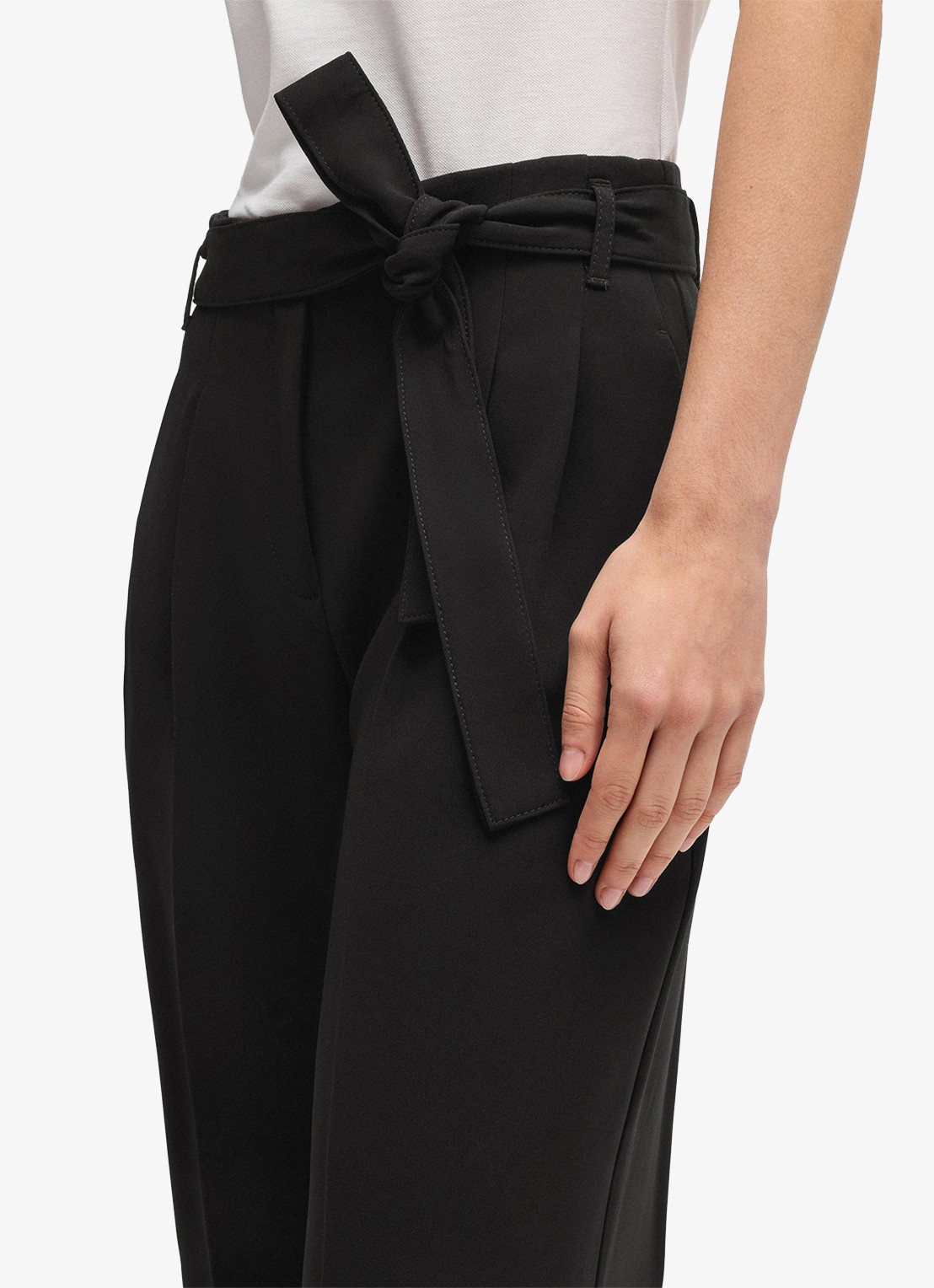 BOSS Tapiana high waist wide fit pantalon  - detail 2 zwart