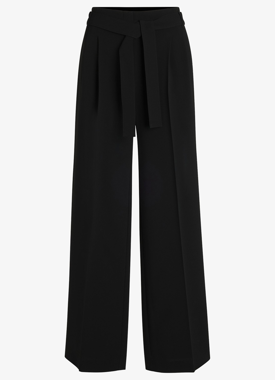 BOSS Tapiana high waist wide fit pantalon  - voorkant 4 zwart