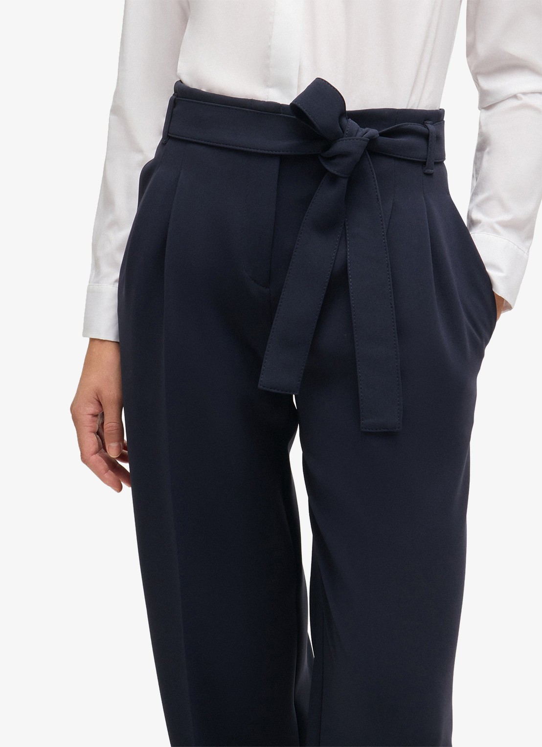BOSS Tapiana high waist wide fit pantalon  - detail 5 donkerblauw