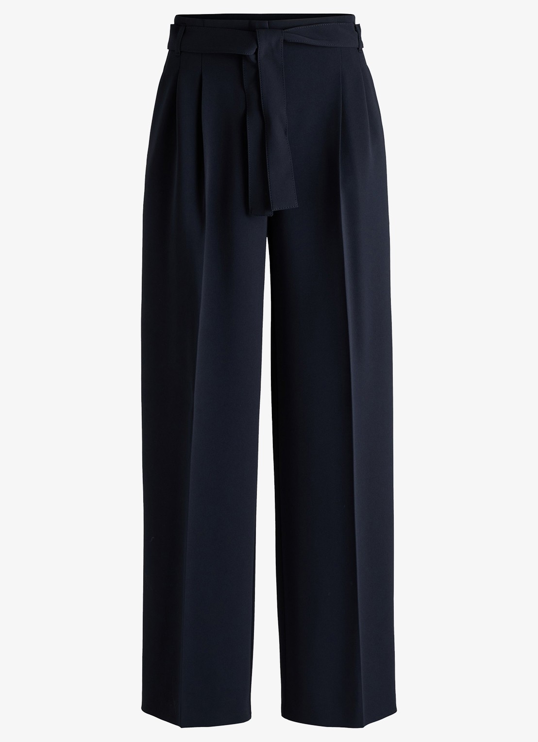 BOSS Tapiana high waist wide fit pantalon  - voorkant 2 donkerblauw