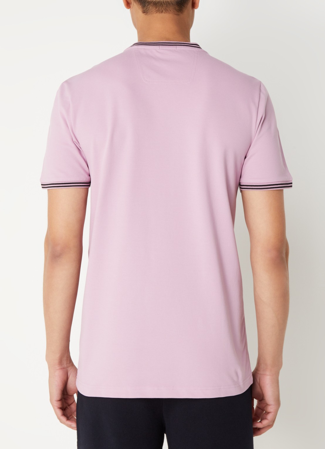 BOSS Taul T-shirt met logo en stretch - achterkant oudroze