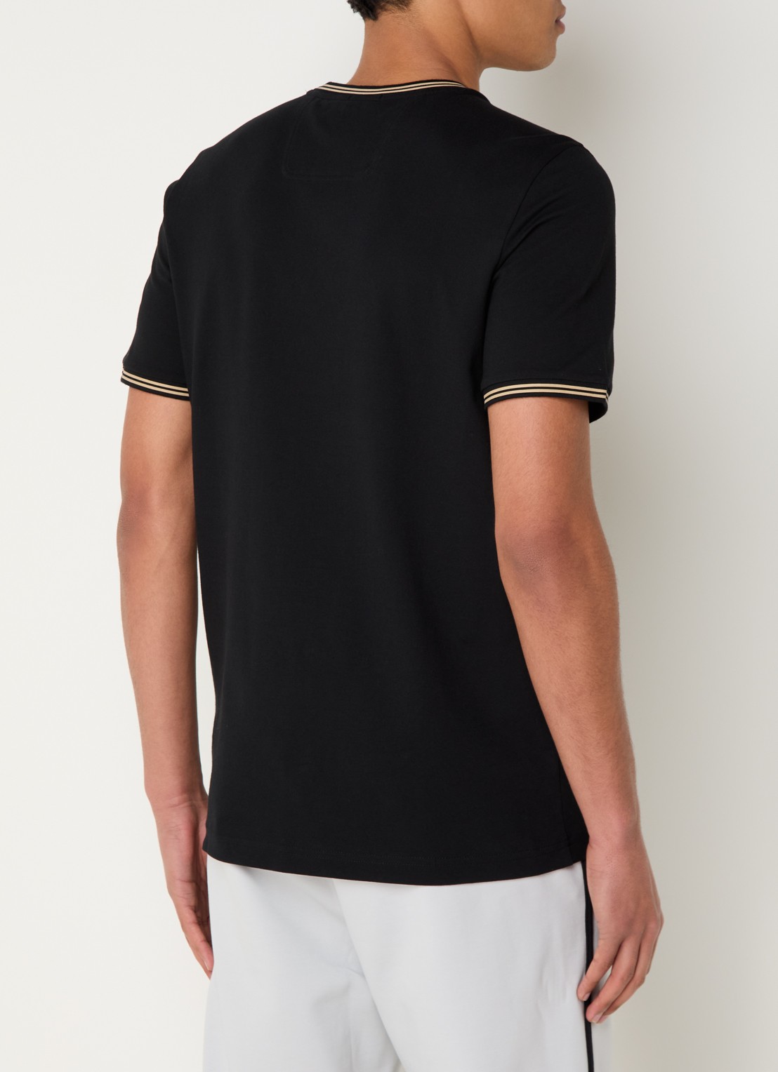 BOSS Taul T-shirt met logo en stretch - achterkant diepzwart