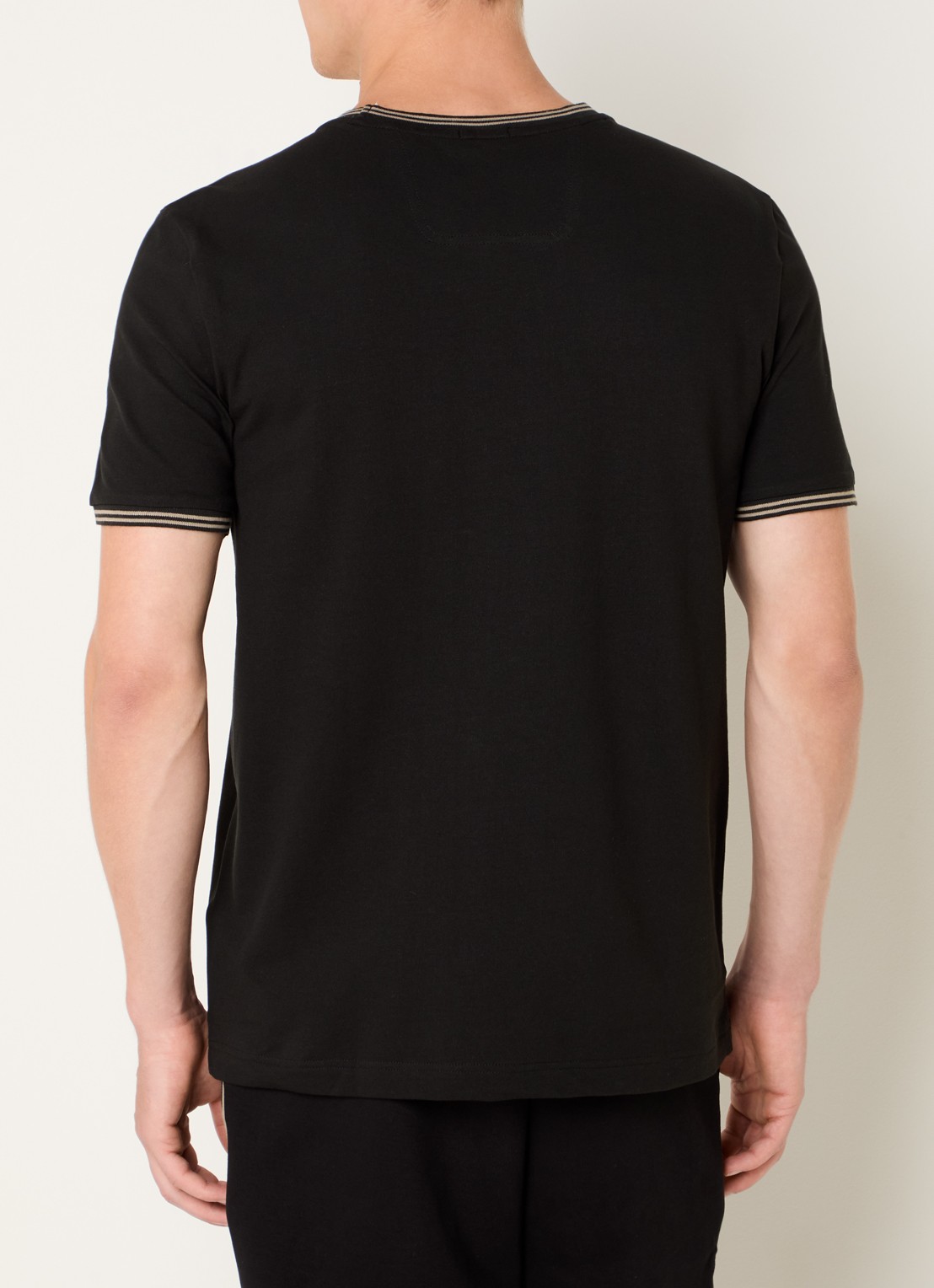 BOSS Taul T-shirt met logo en stretch - achterkant 8 zwart