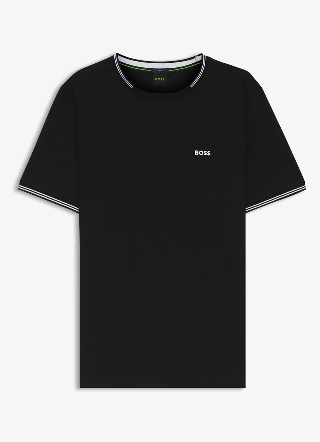 BOSS Taul T-shirt met logo en stretch - voorkant 7 zwart