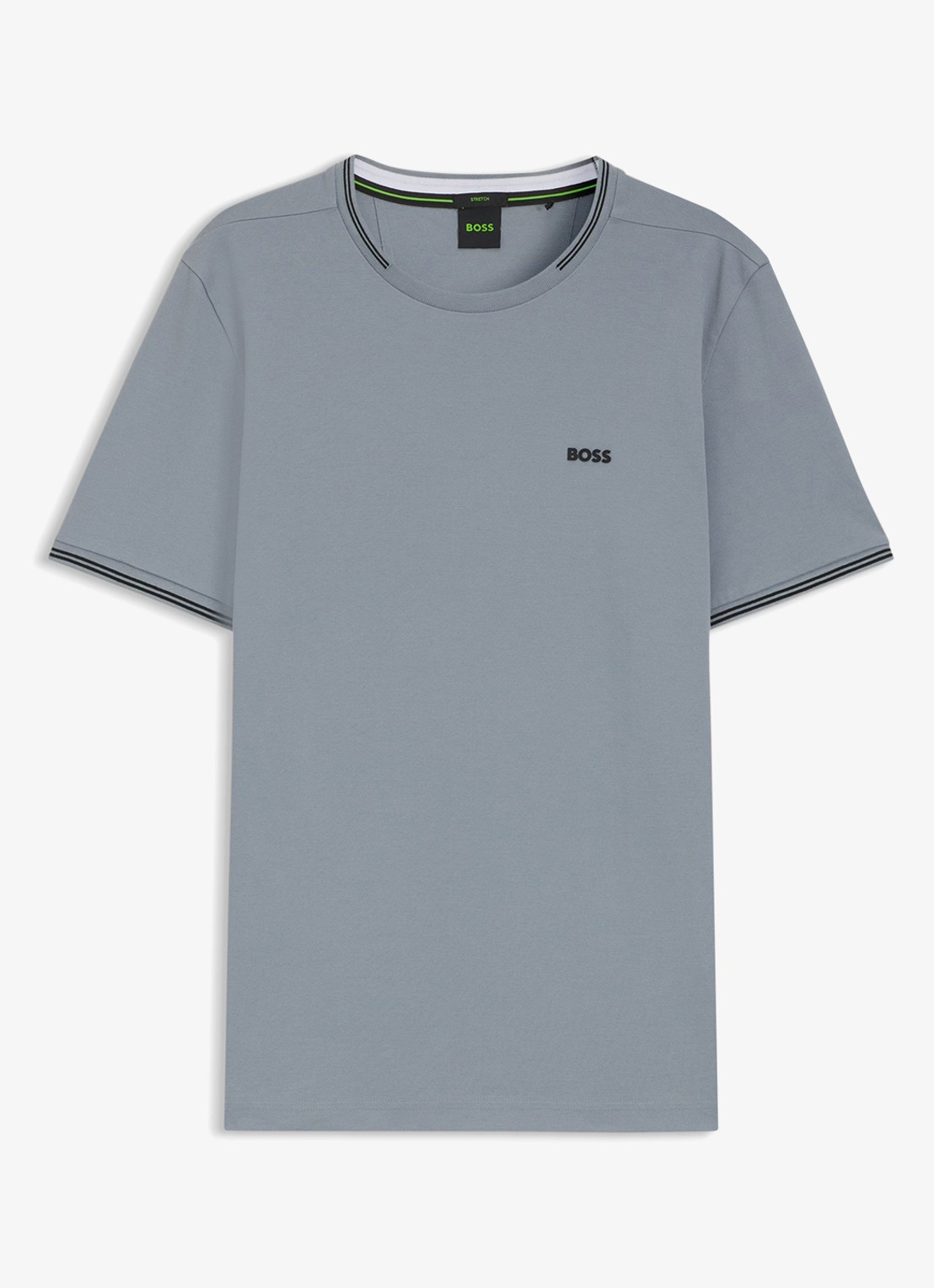 BOSS Taul T-shirt met logo en stretch - voorkant 6 grijs