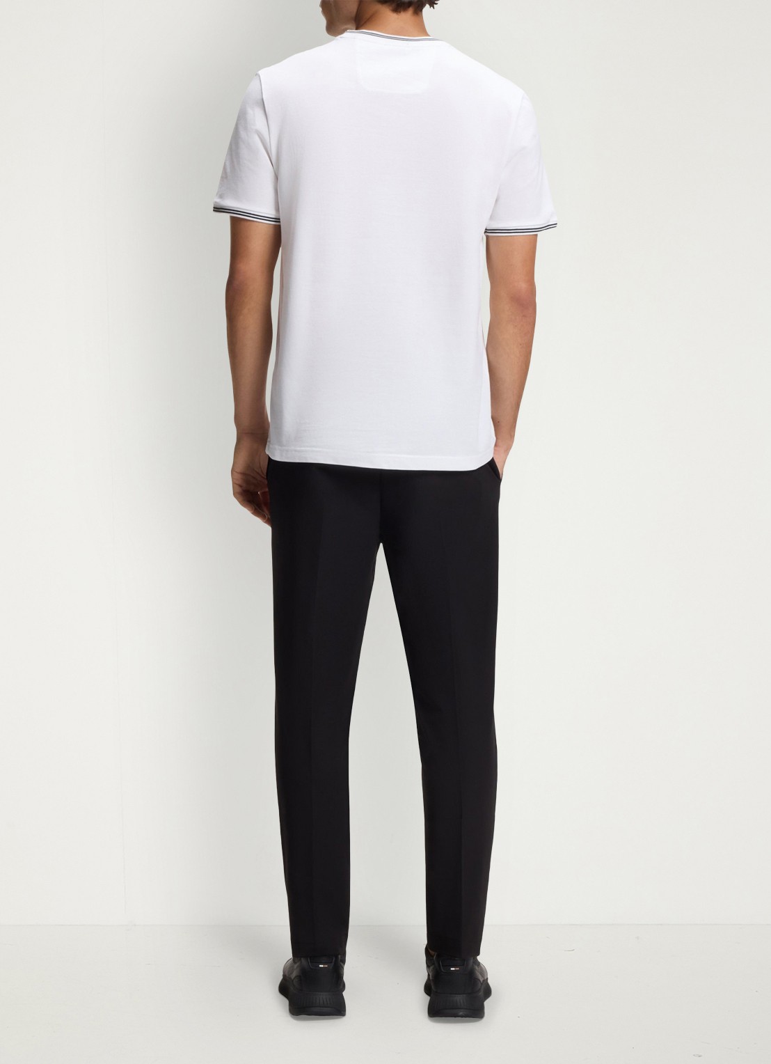 BOSS Taul T-shirt met logo en stretch - achterkant wit