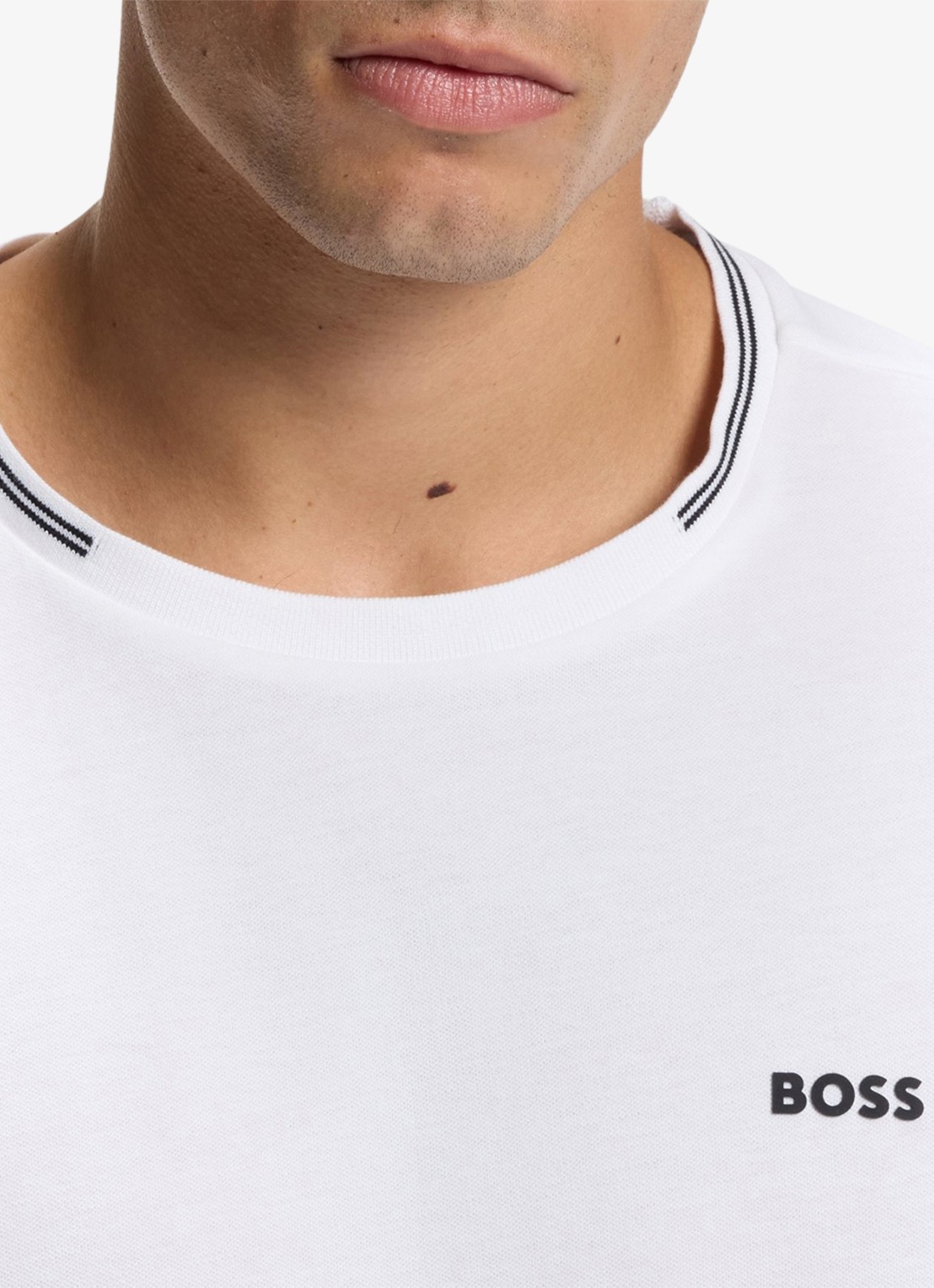 BOSS Taul T-shirt met logo en stretch - detail 4 wit