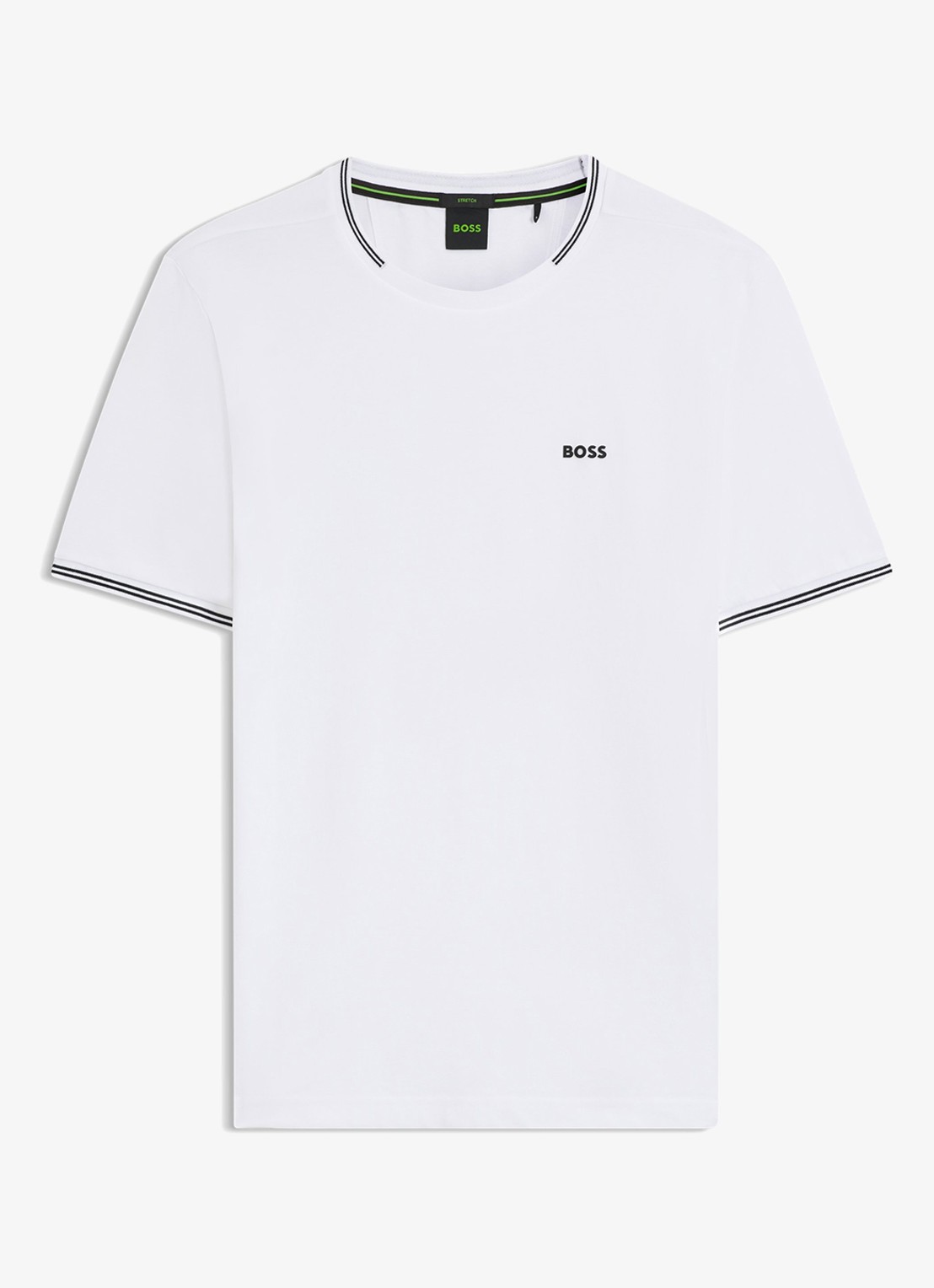 BOSS Taul T-shirt met logo en stretch - voorkant 7 wit