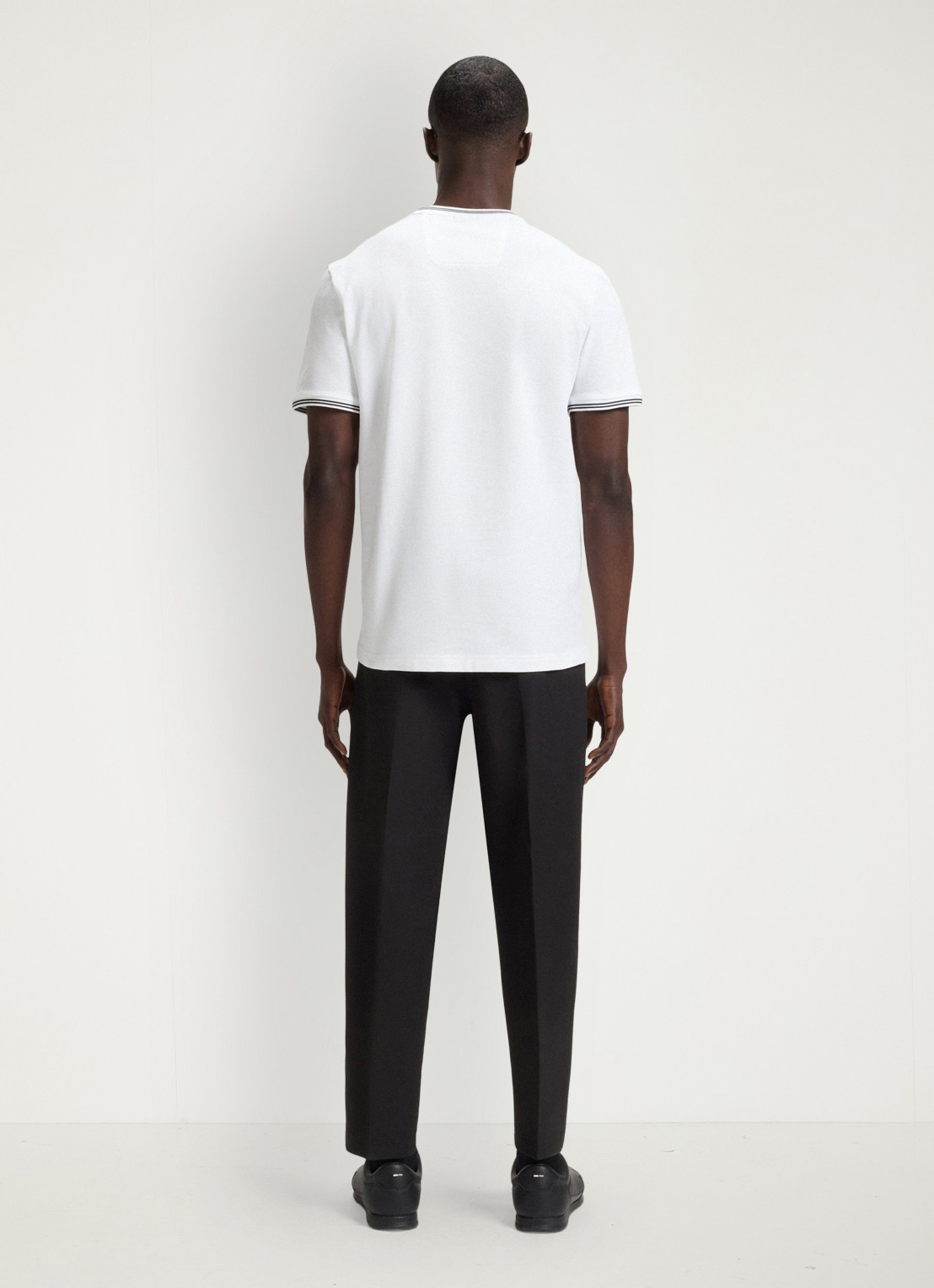 BOSS Taul T-shirt met logo en stretch - achterkant 2 wit