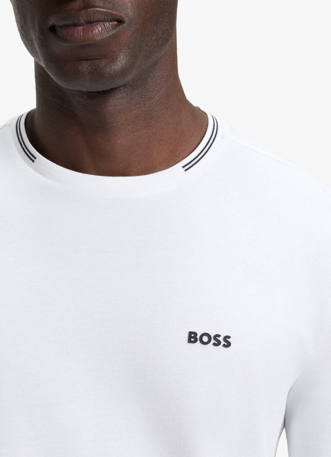 BOSS Taul T-shirt met logo en stretch - detail 6 wit