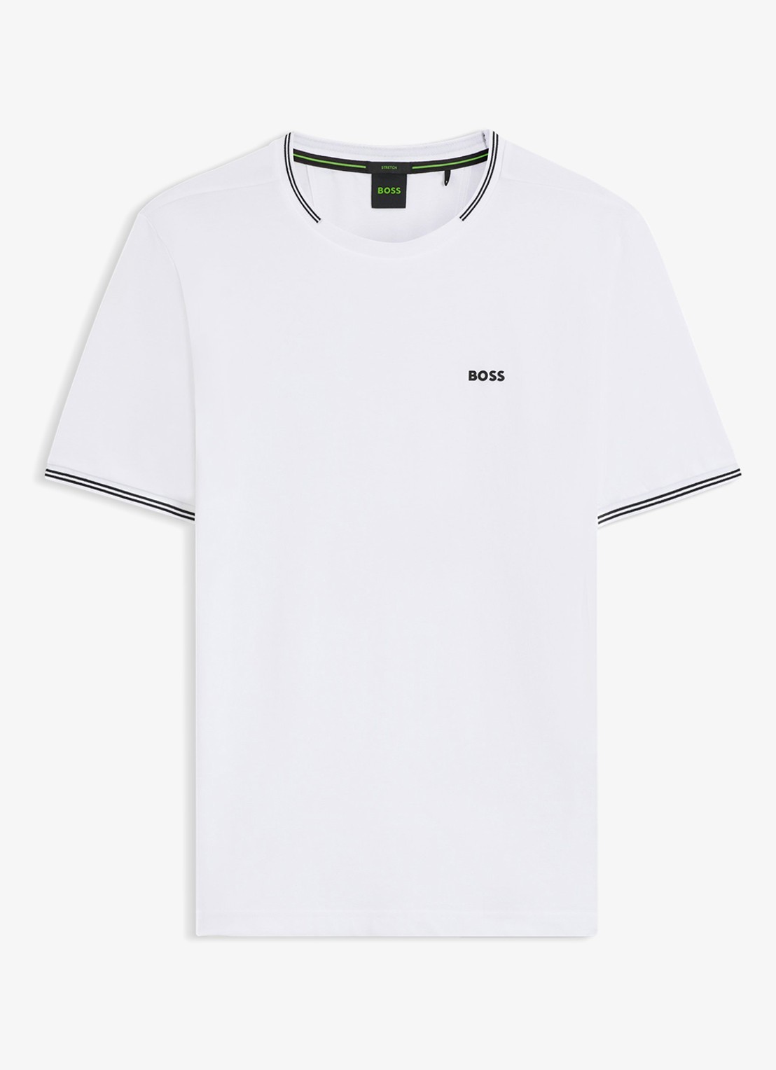 BOSS Taul T-shirt met logo en stretch - voorkant 9 wit