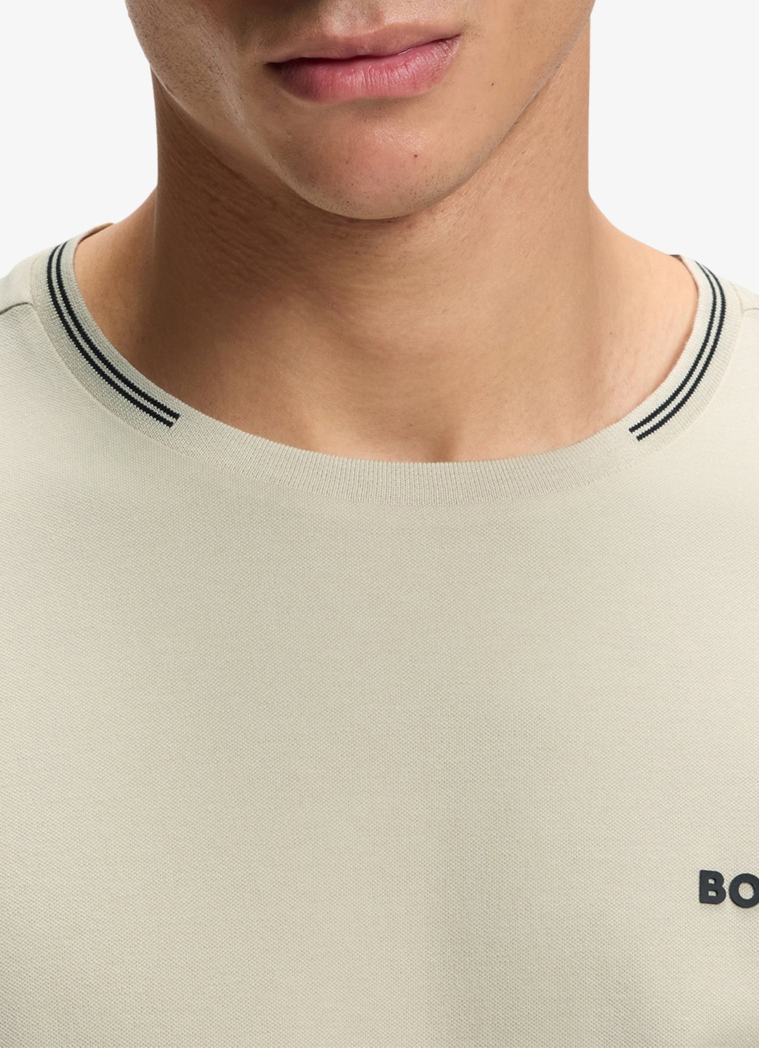 BOSS Taul T-shirt met logo en stretch - detail 2 light beige-275