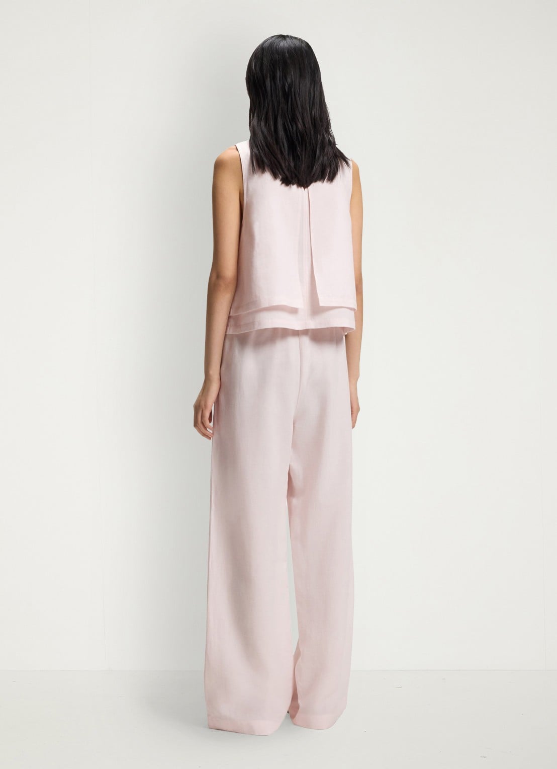 BOSS Tavati2_TI loose fit palazzo broek met steekzakken  - achterkant light/pastel pink-680 / roze