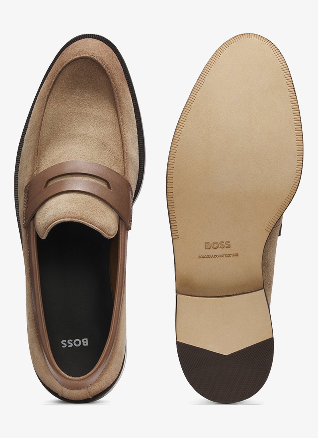 BOSS Tayil-L_Loaf_sdfslt loafers van suède - achterkant 4 medium beige-265 / beige