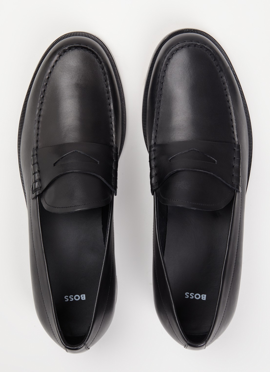 BOSS Tayil loafer van leer - detail 2 zwart