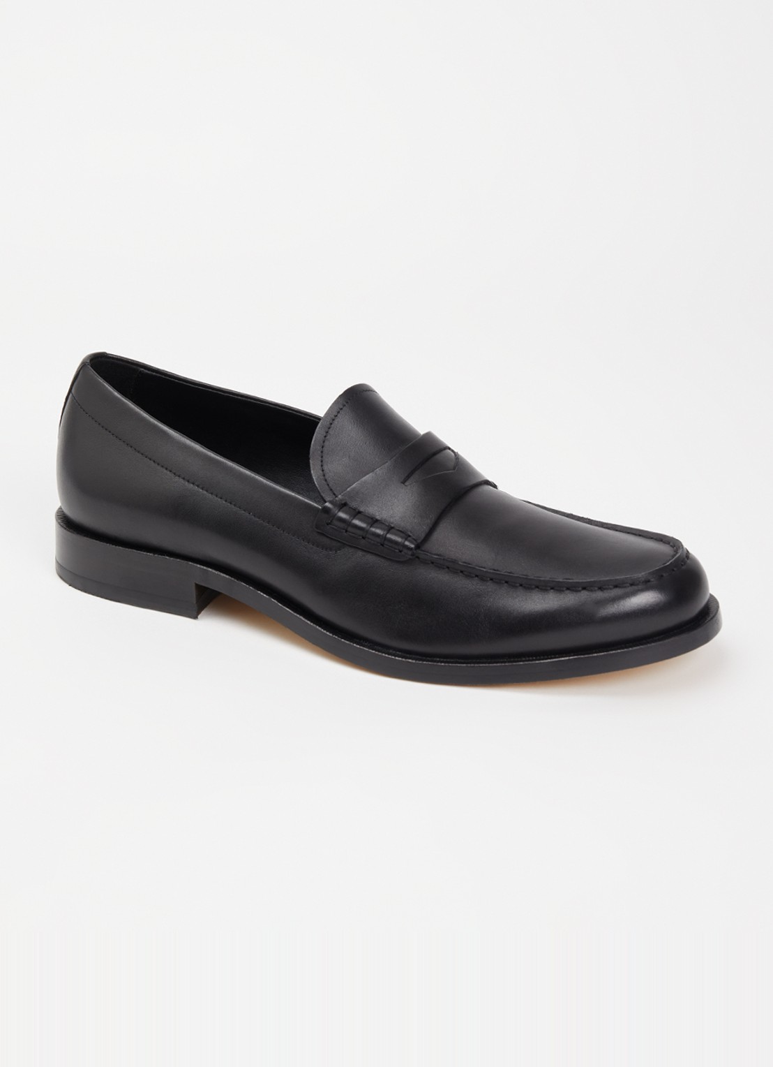 BOSS Tayil loafer van leer - voorkant 5 zwart