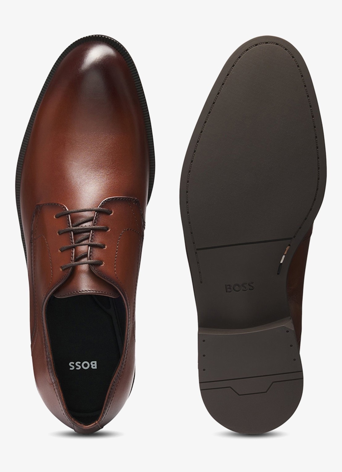 BOSS Tayil veterschoen van leer - detail 3 bruin