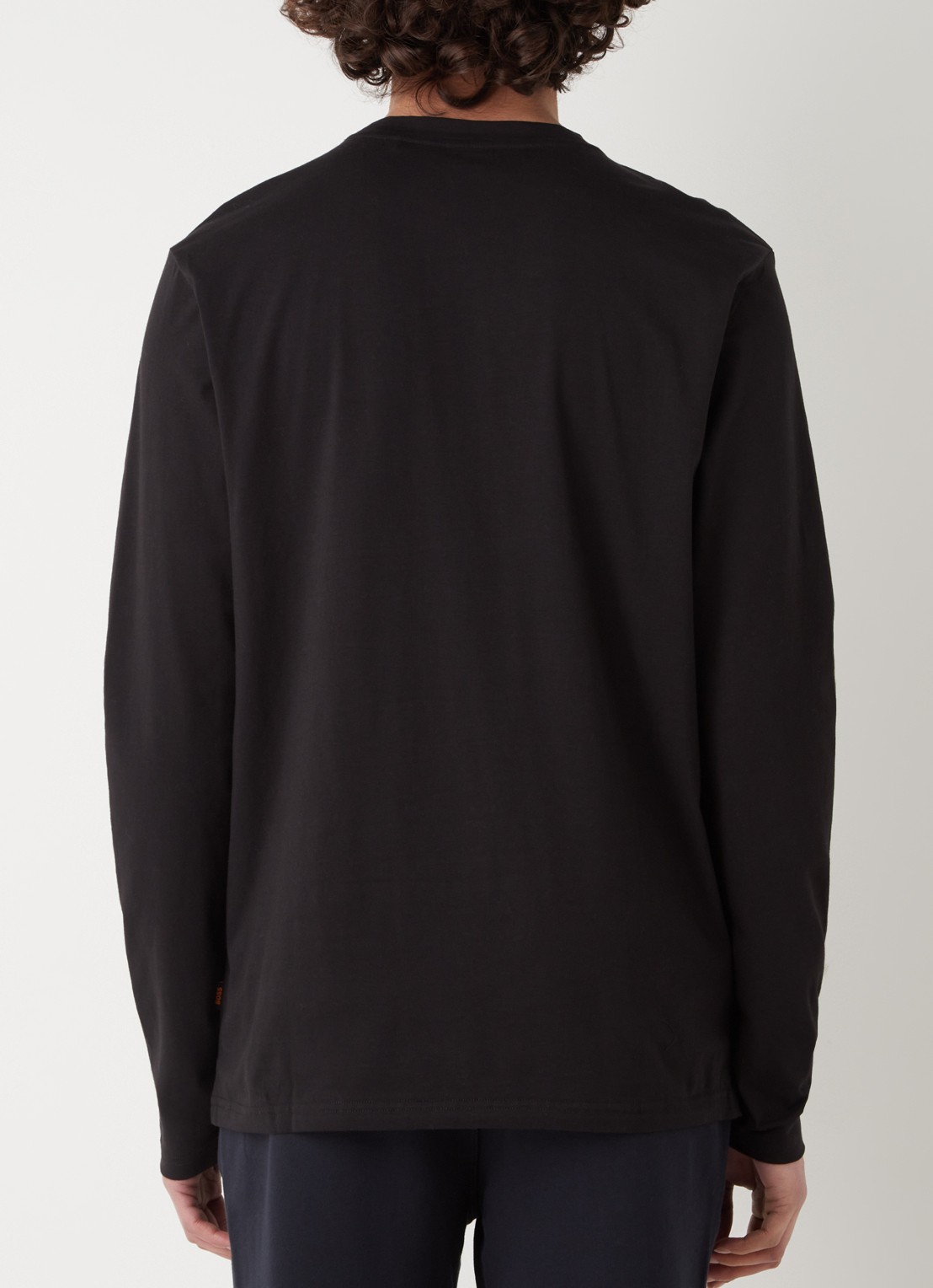 BOSS Tchark longsleeve met logoprint  - achterkant zwart