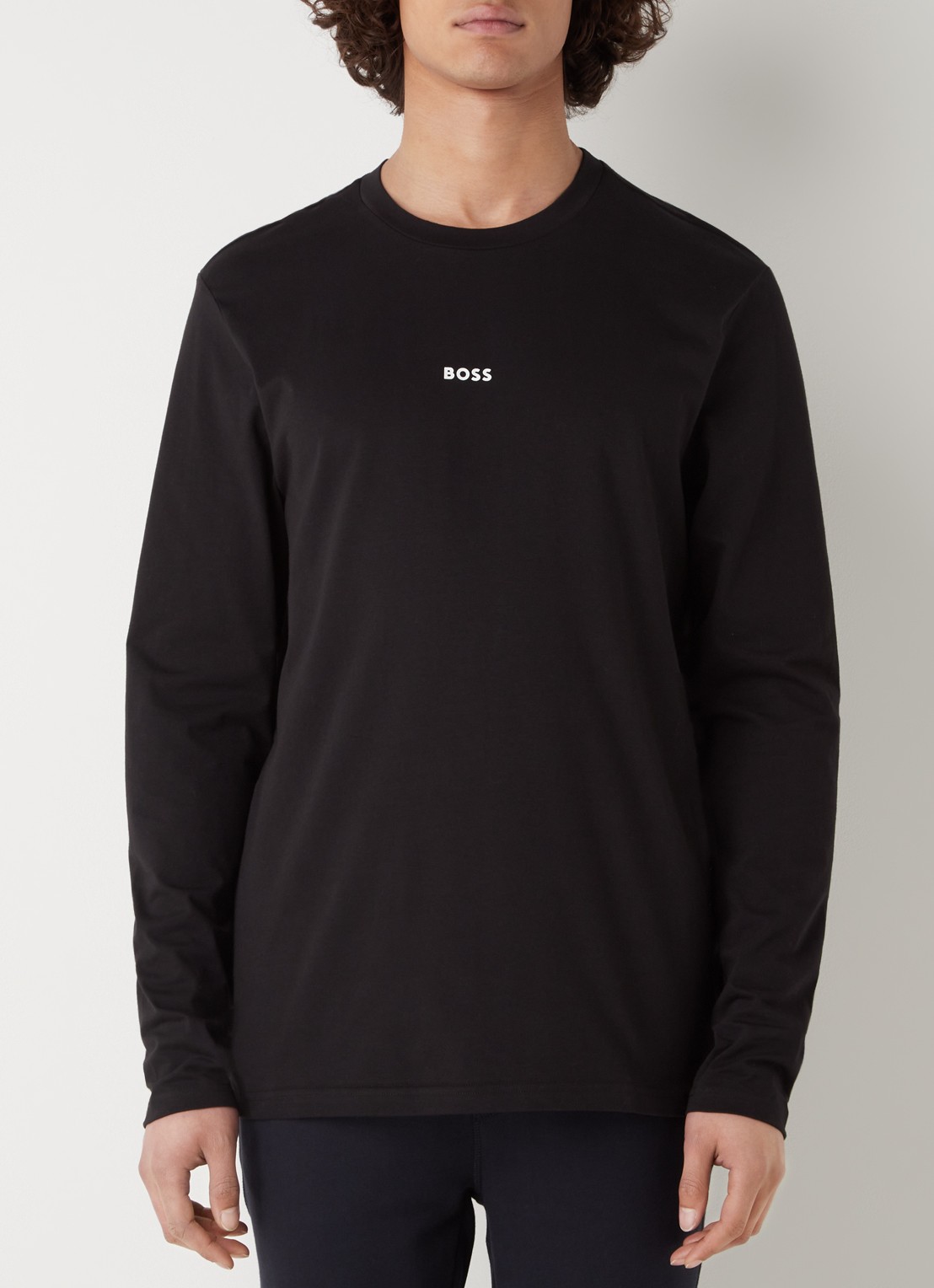 BOSS Tchark longsleeve met logoprint  - detail 4 zwart