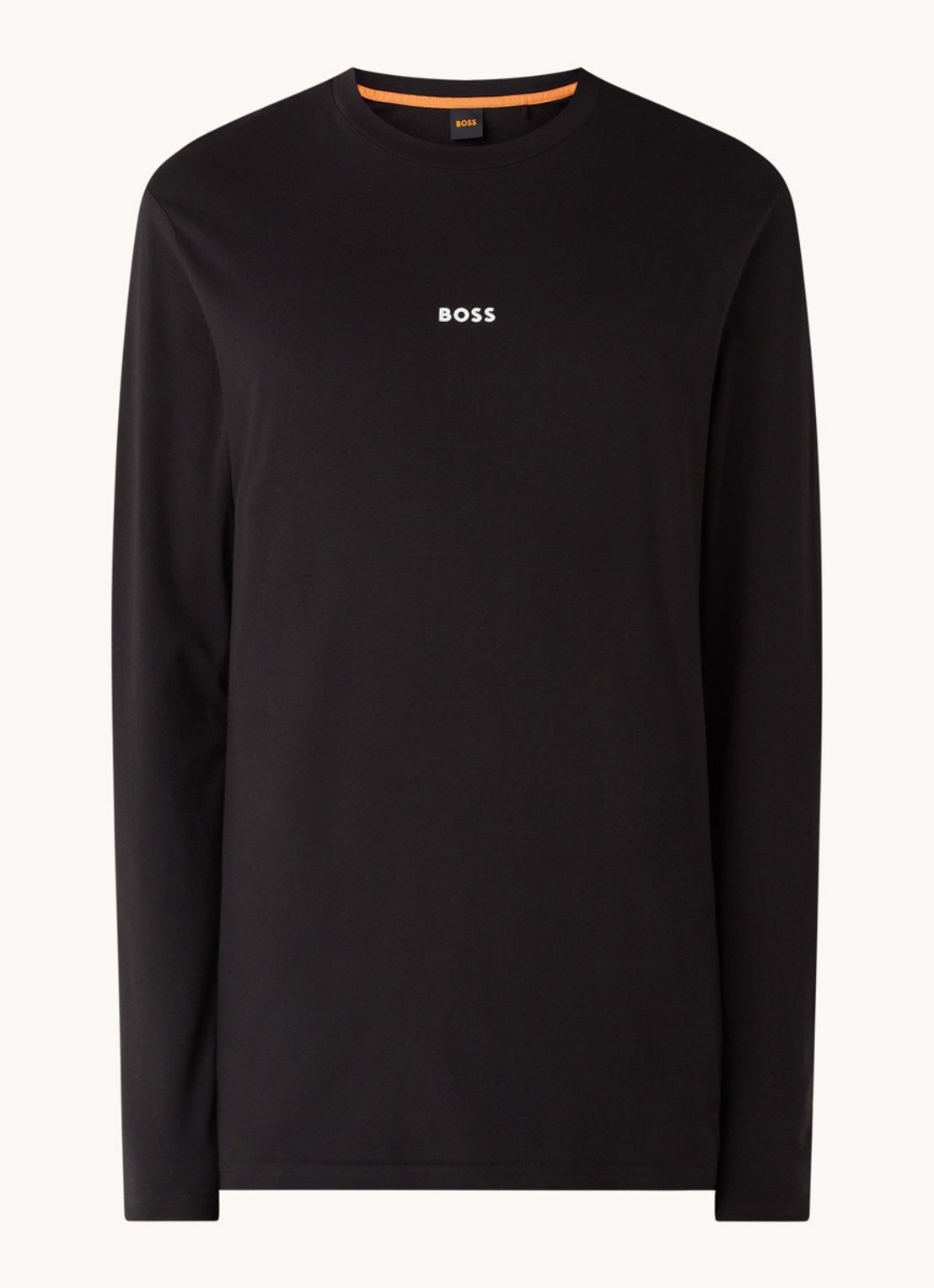 BOSS Tchark longsleeve met logoprint  - voorkant 2 zwart