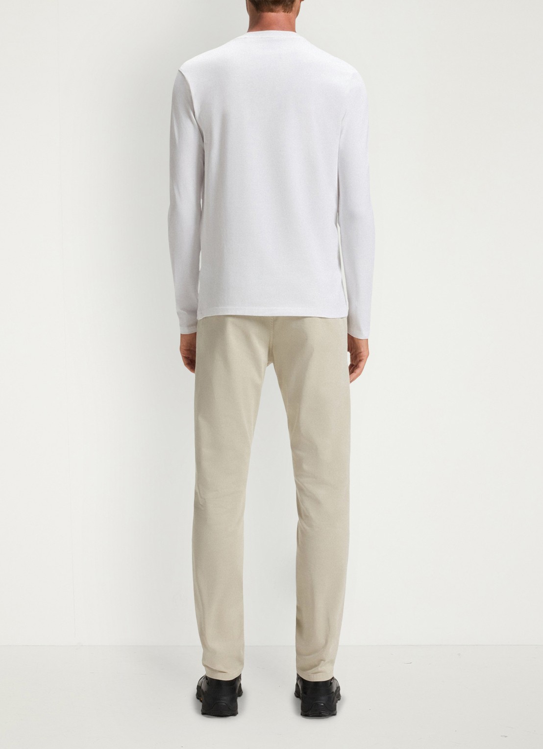 BOSS Tchark longsleeve met logoprint  - achterkant white-100 / wit