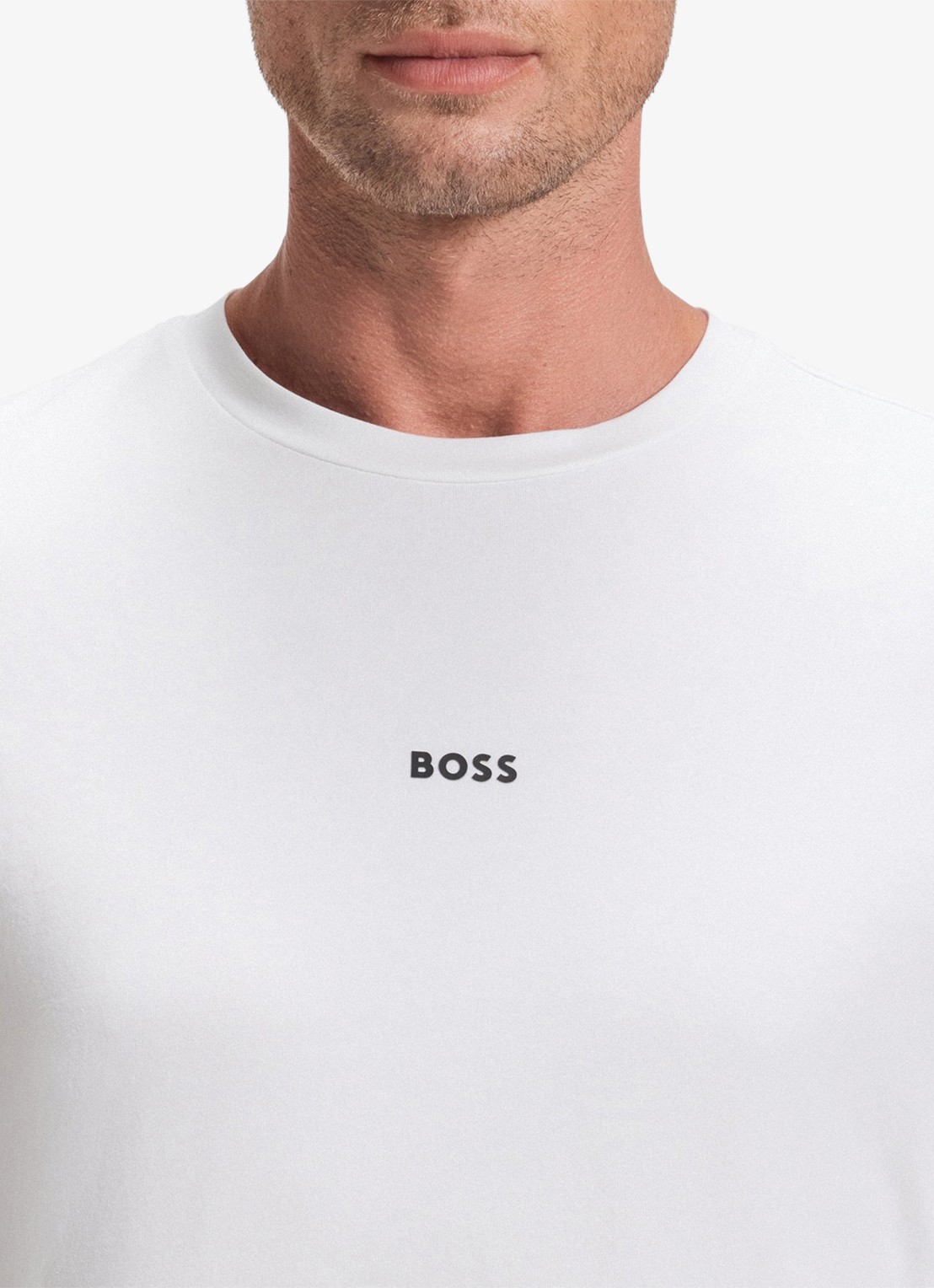 BOSS Tchark longsleeve met logoprint  - detail 3 white-100 / wit