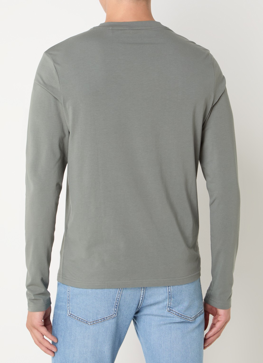 BOSS Tchark longsleeve met logoprint  - achterkant 4 lichtgrijs