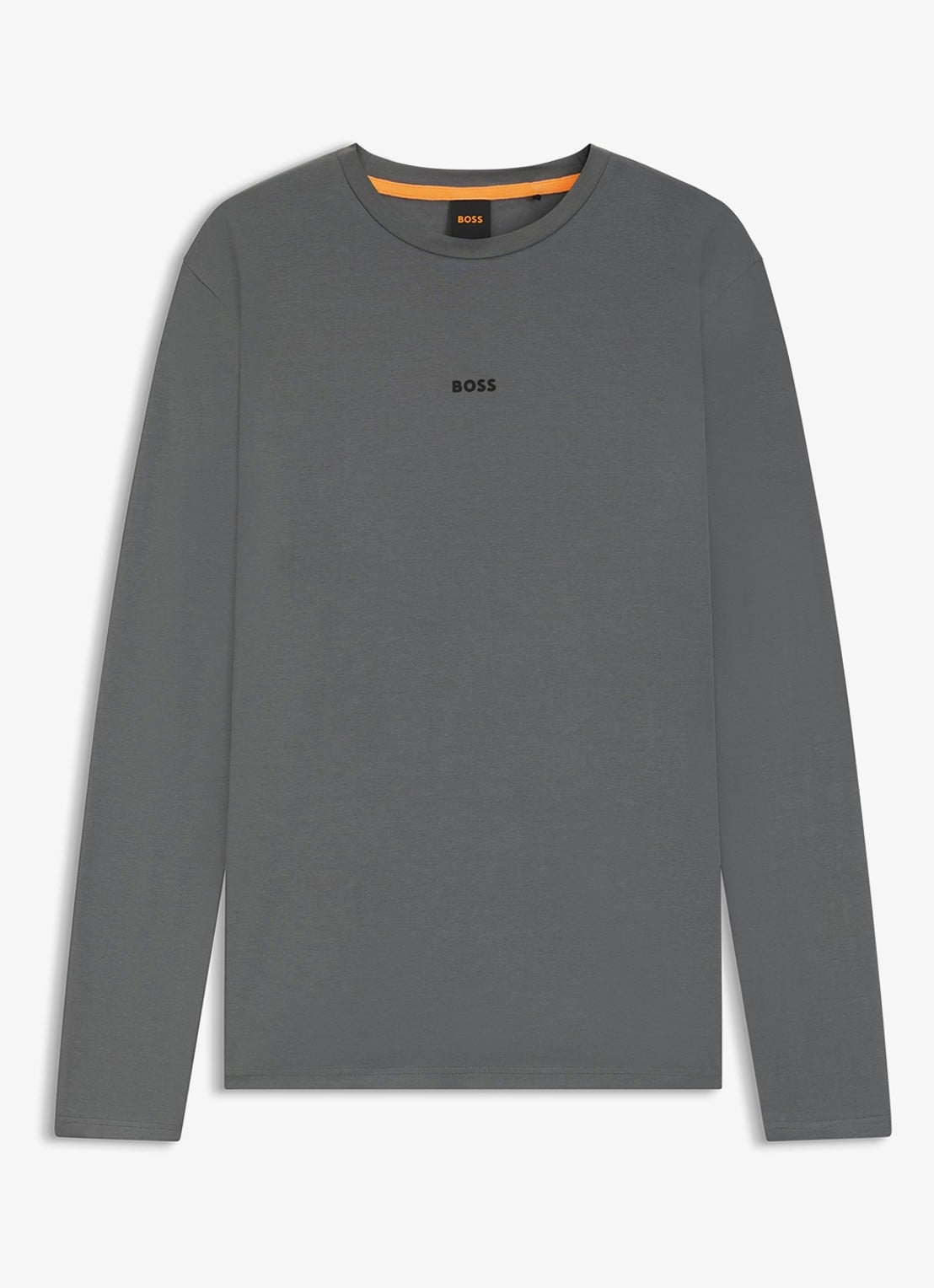 BOSS Tchark longsleeve met logoprint  - voorkant 2 middengrijs