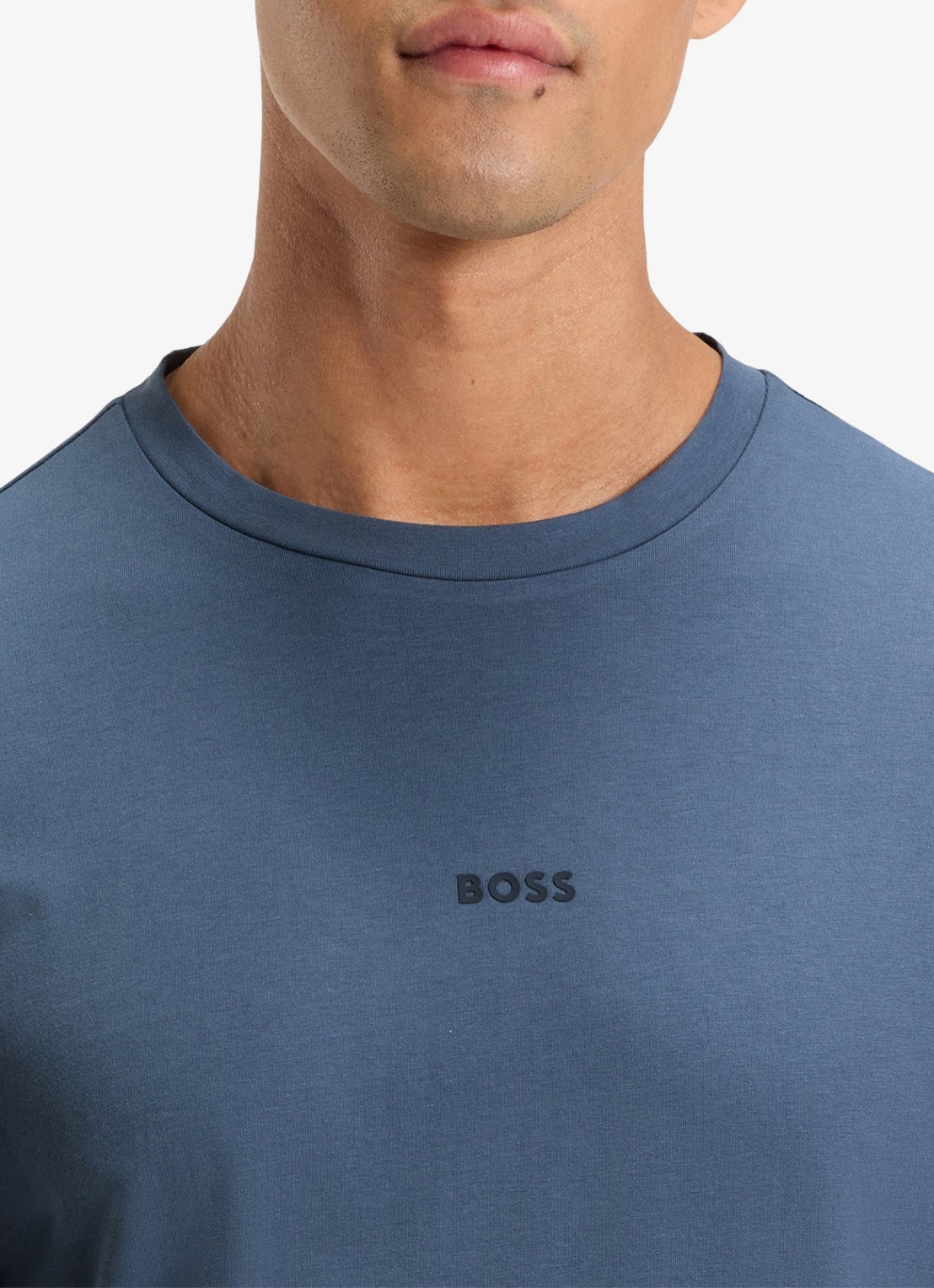 BOSS Tchark longsleeve met logoprint  - detail 4 middenblauw