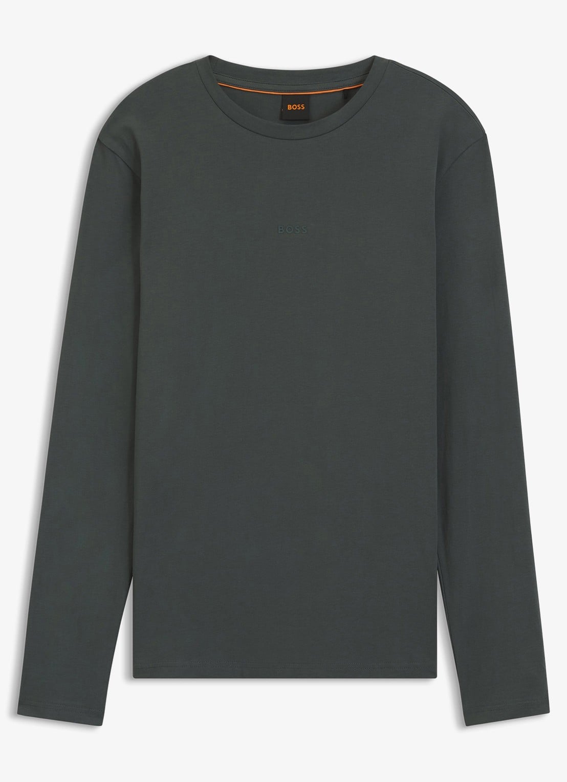BOSS Tchark longsleeve met logoprint  - voorkant open green-377