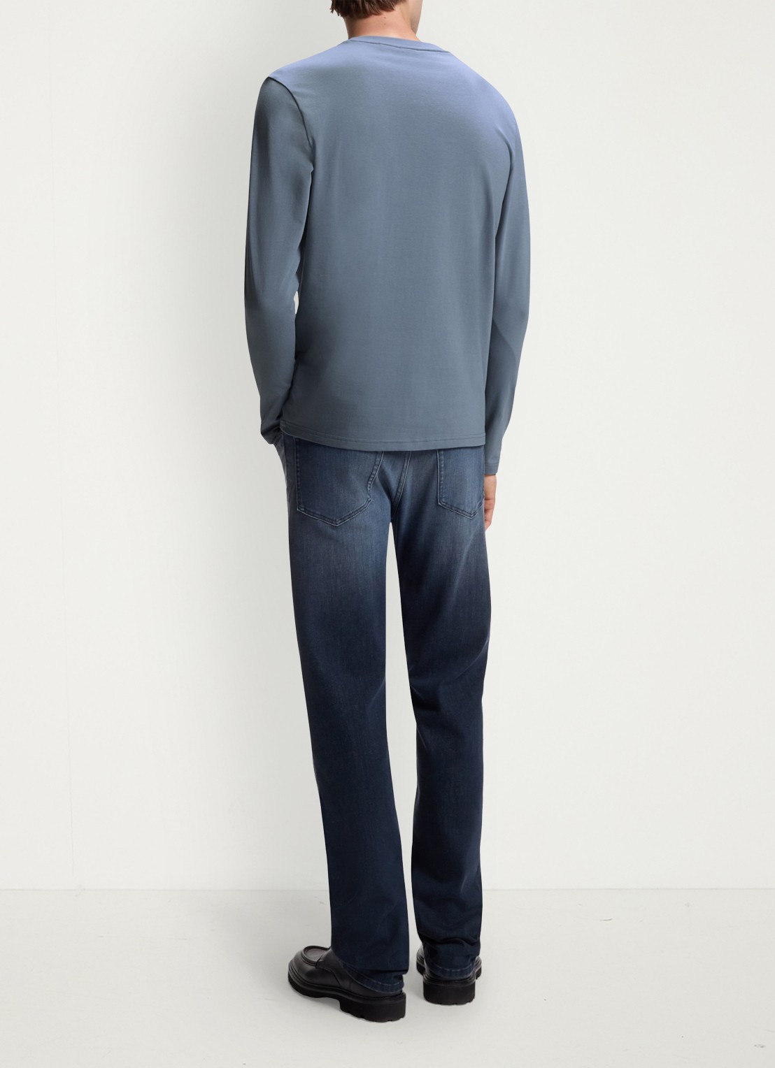 BOSS Tchark longsleeve met logoprint  - achterkant 4 medium blue-424 / blauw