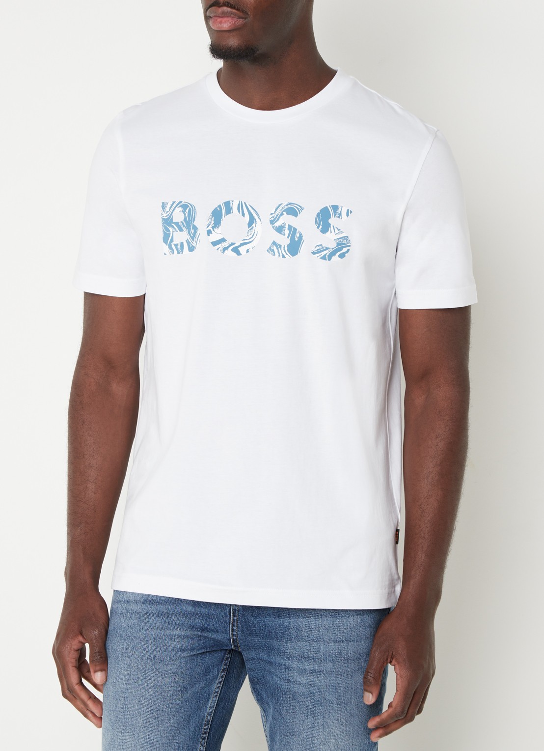 BOSS Te Bossocean T-shirt met logo - detail wit