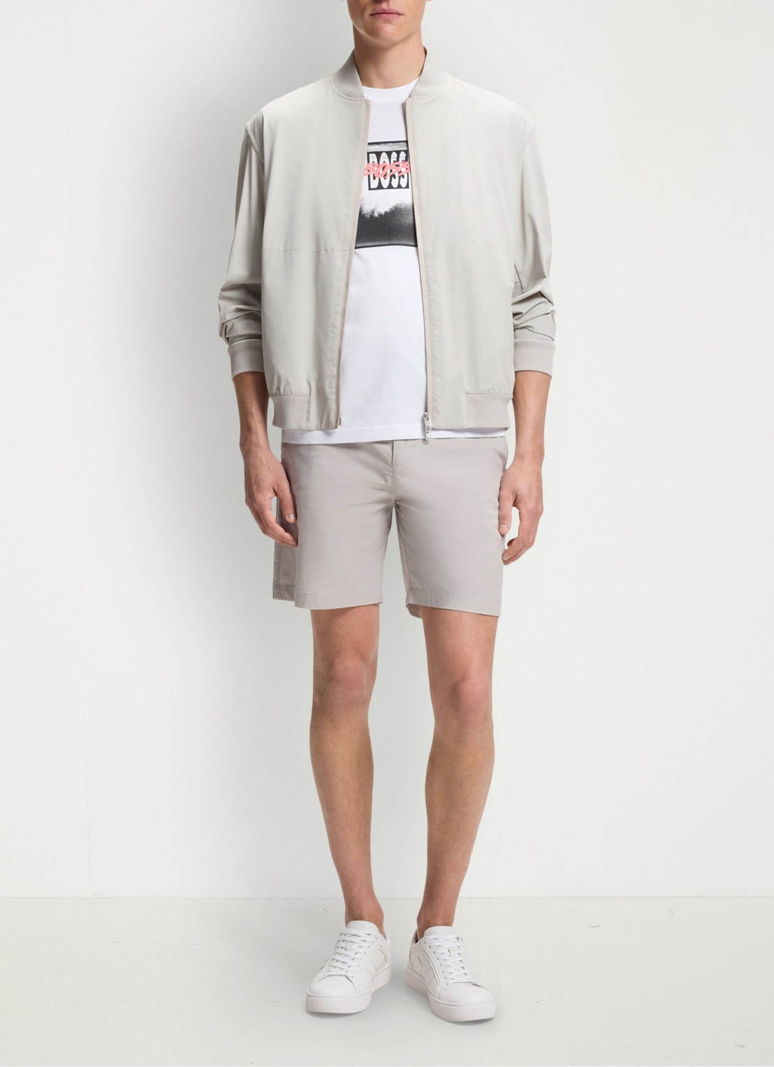 BOSS Te_Dj t-shirt met print - voorkant 2 white-100 / wit