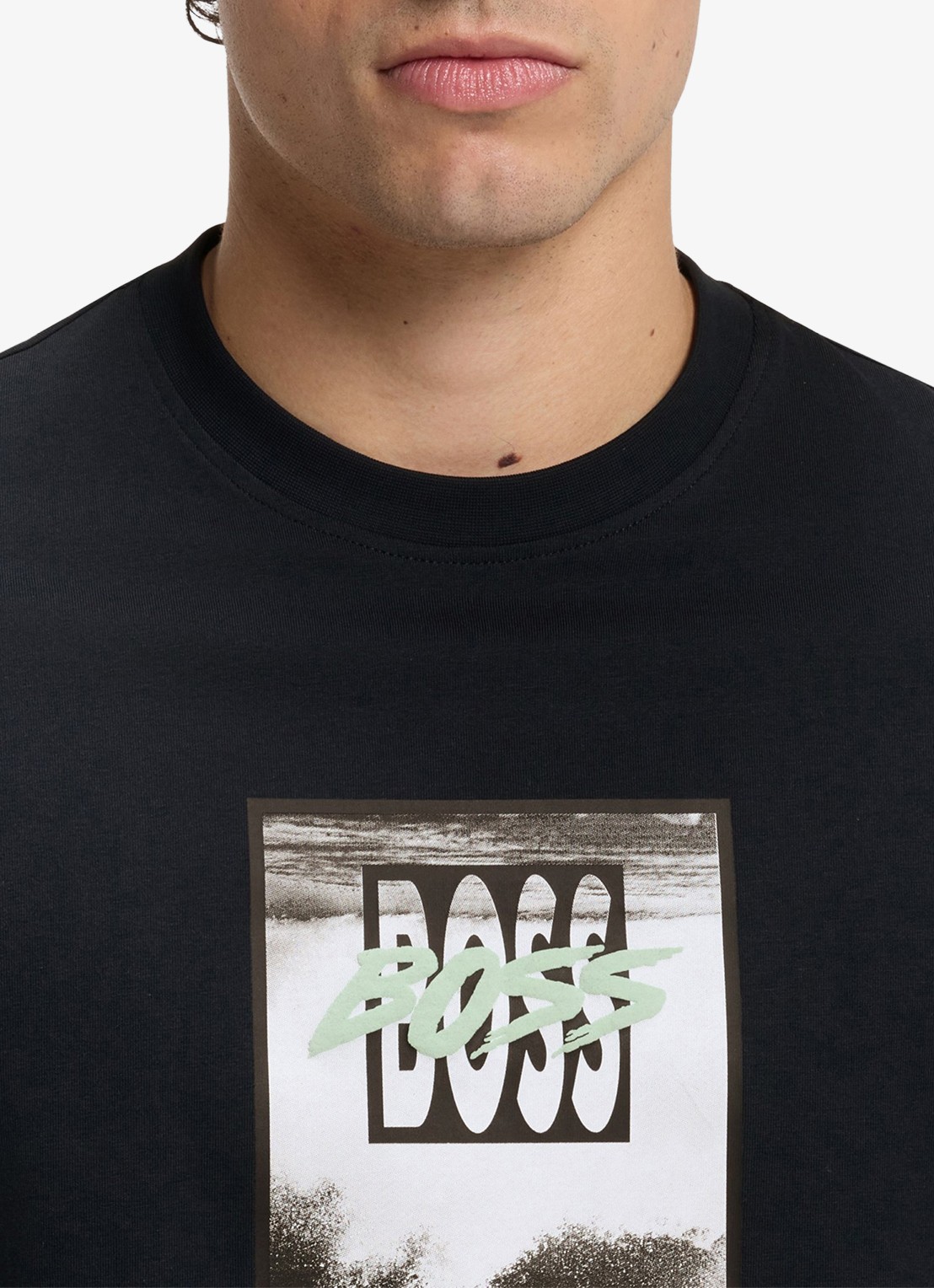 BOSS Te_Dj t-shirt met print - detail 2 dark blue-404 / blauw