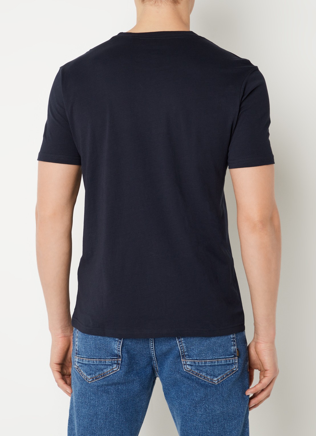 BOSS Thinking T-shirt met logoprint  - achterkant 6 donkerblauw