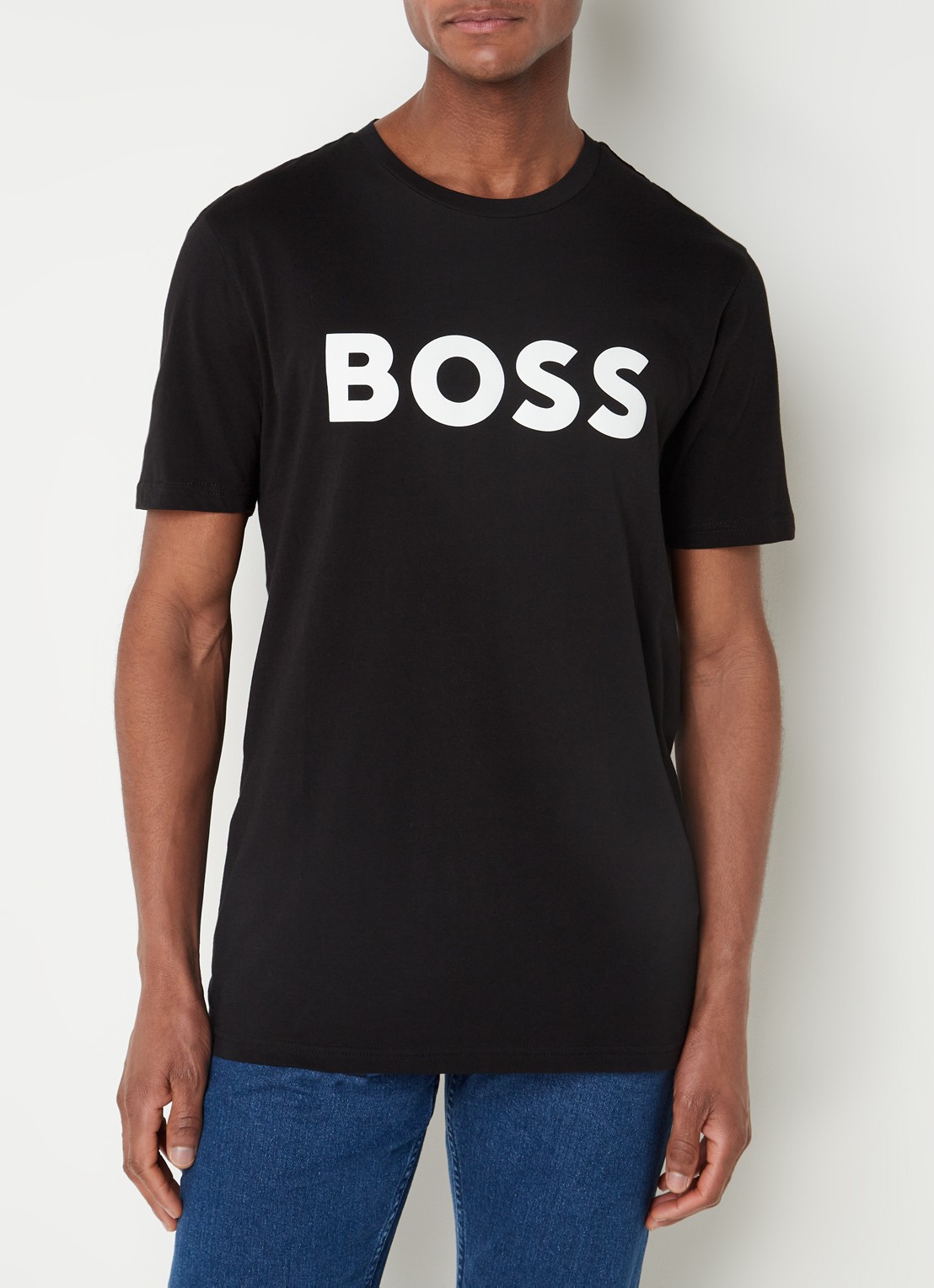 BOSS Thinking T-shirt met logoprint  - detail 3 diepzwart