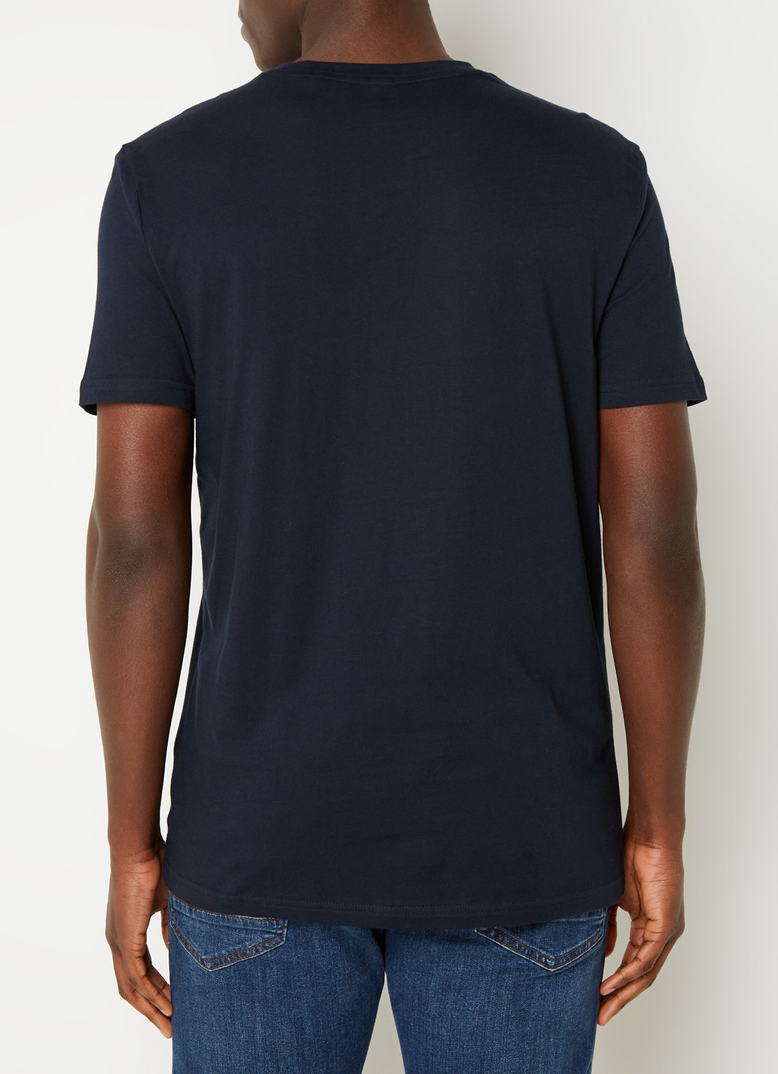 BOSS Thinking T-shirt met logoprint  - achterkant 7 donkerblauw