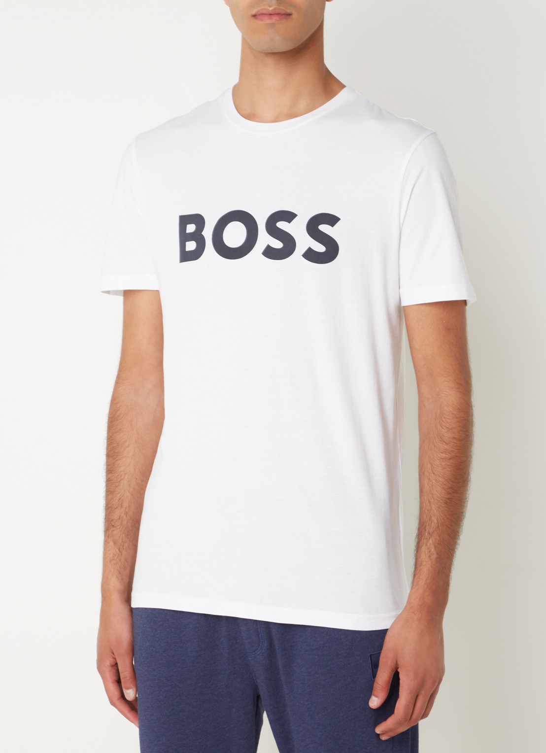 BOSS Thinking T-shirt met logoprint  - detail 3 wit