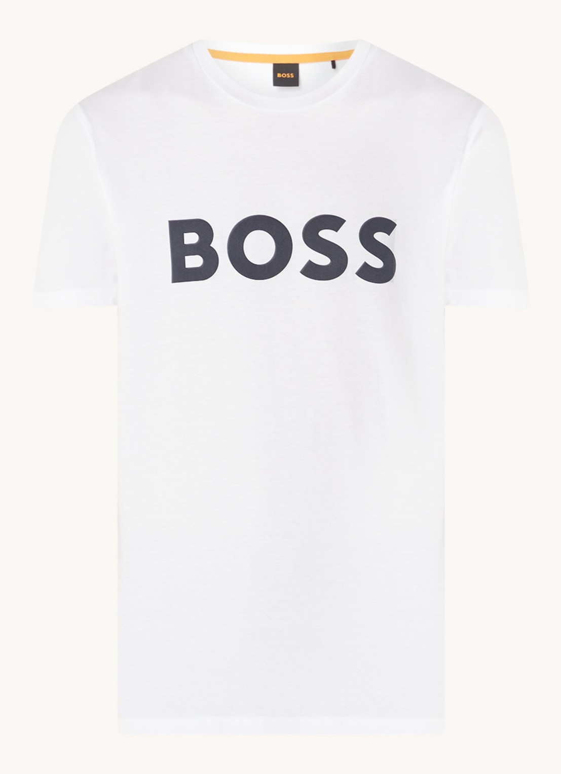 BOSS Thinking T-shirt met logoprint  - voorkant wit